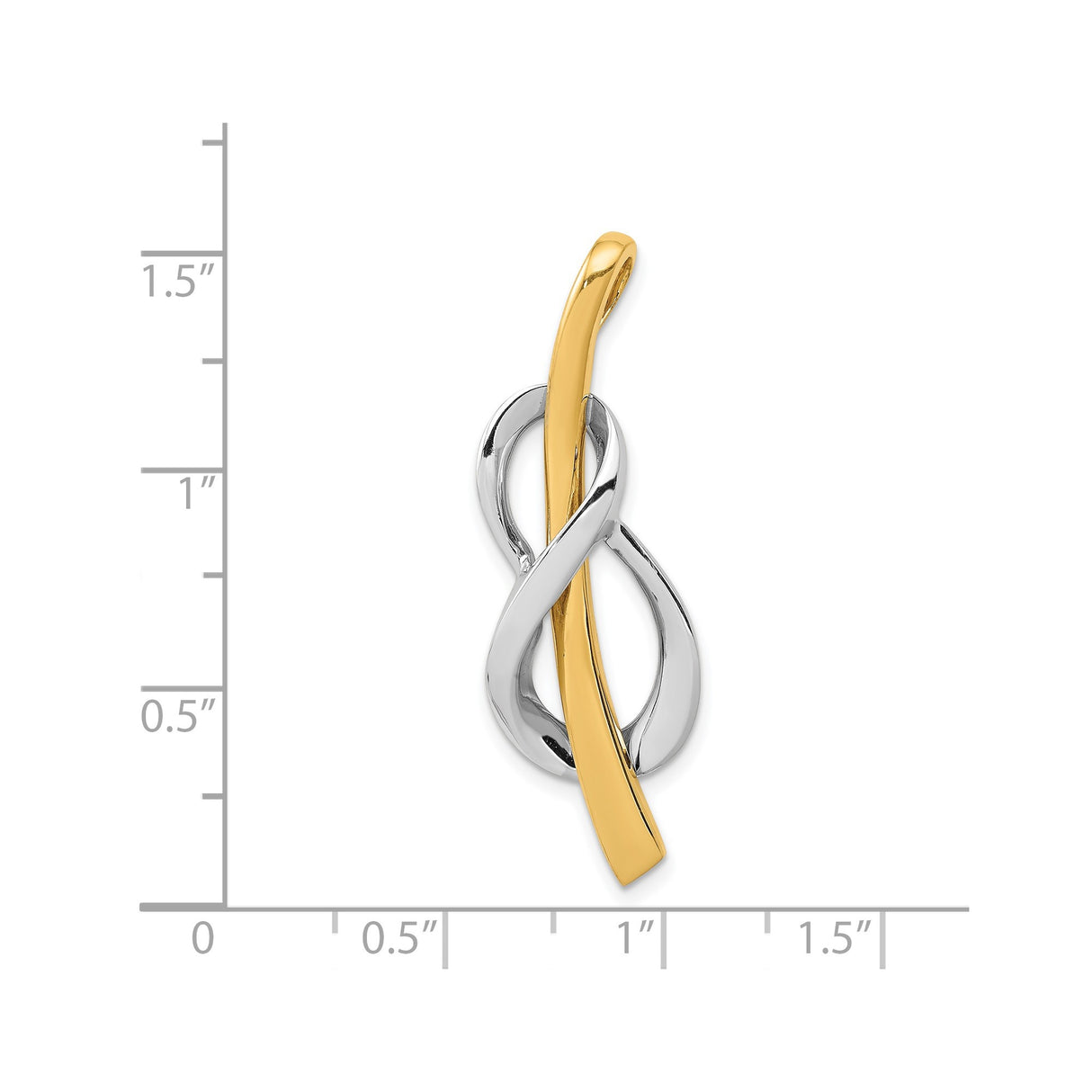 14k Two-Tone Gold Infinity Pendant with Intertwined Design, Symbol of Eternal Love