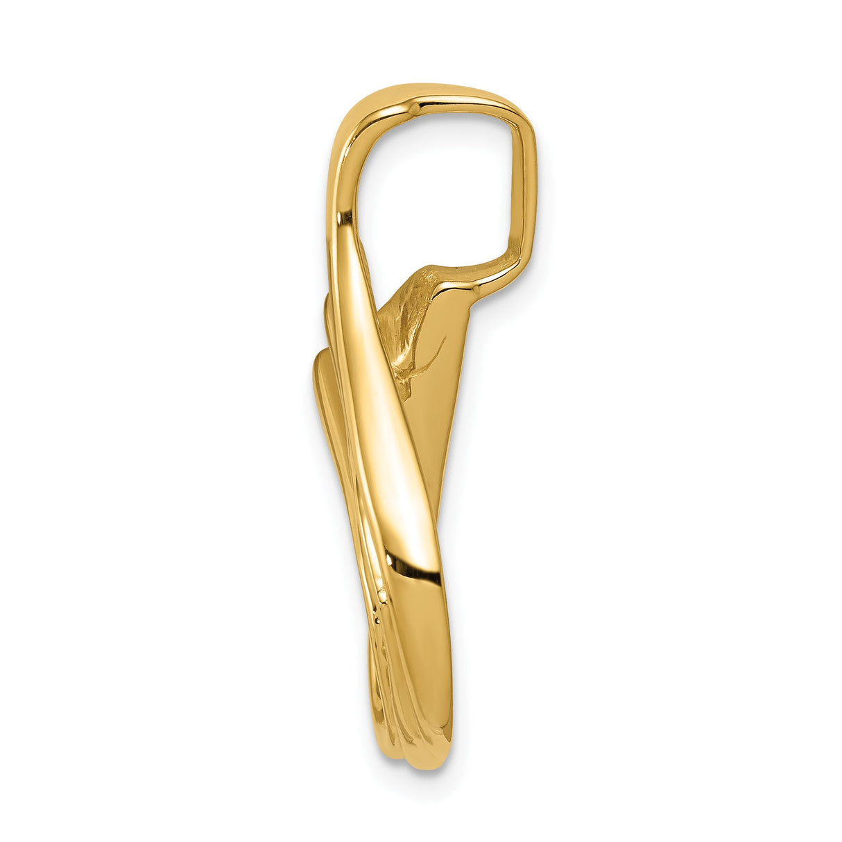 14k Yellow Gold Pendant, Abstract Flowing Modern Design, Minimalist Jewelry for Women