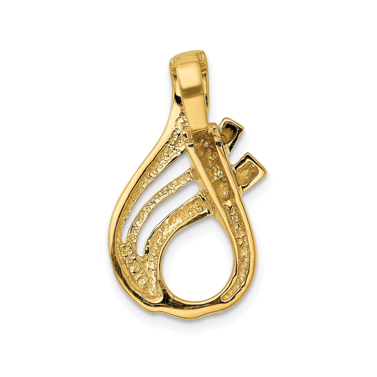 14k Yellow Gold Pendant, Abstract Flowing Modern Design, Minimalist Jewelry for Women