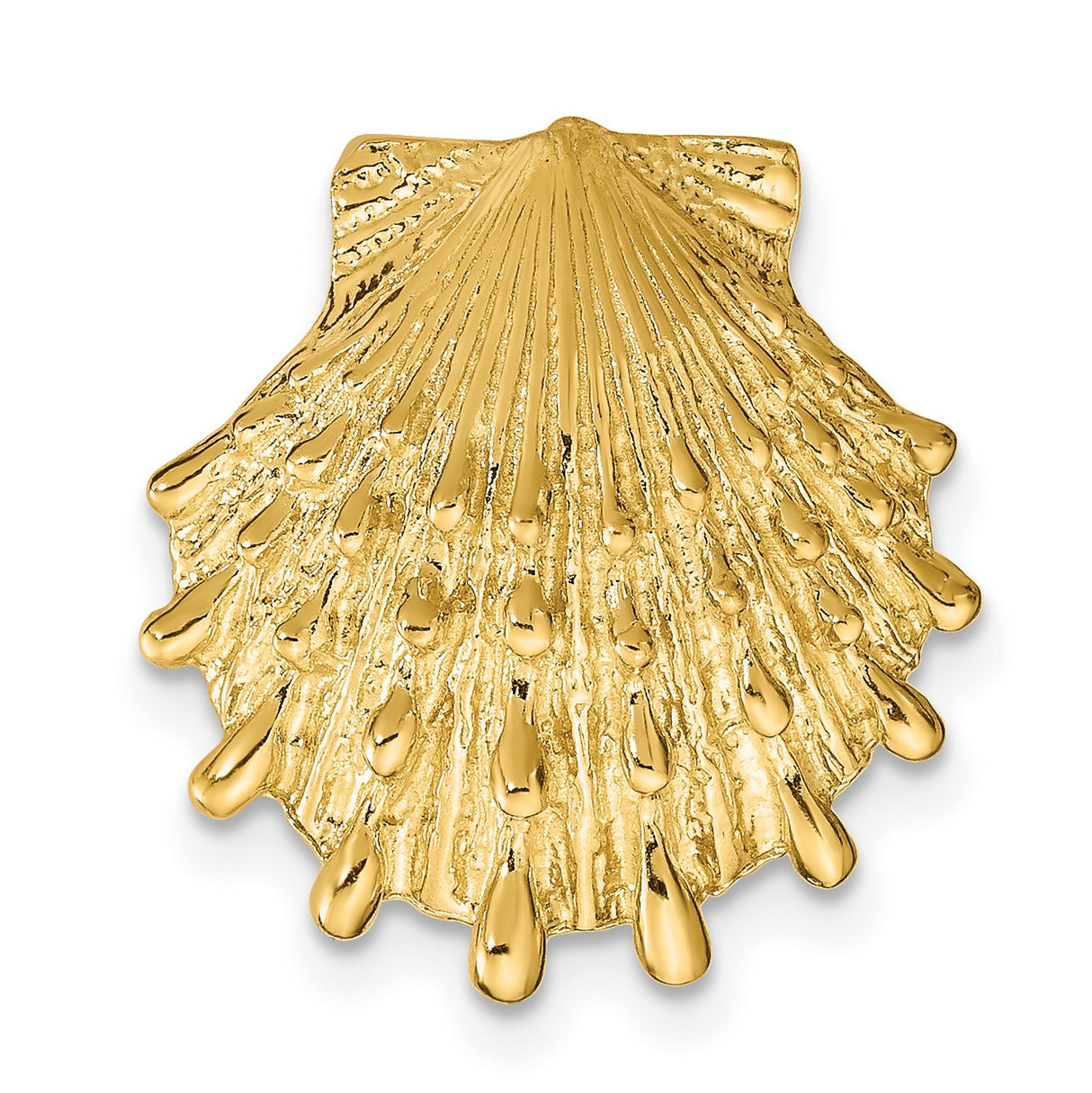 14k Yellow Gold Scallop Shell Pendant, Camino Journey Symbol, Christian Faith Jewelry