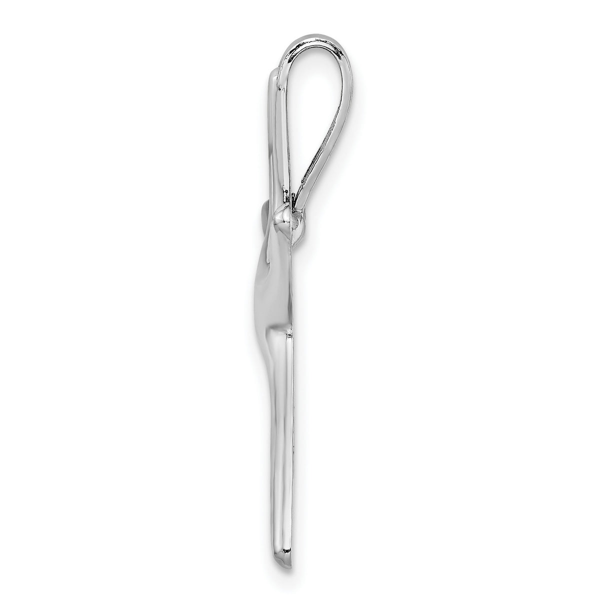 14k White Gold Starfish Pendant, Polished Nautical Marine Charm for Women