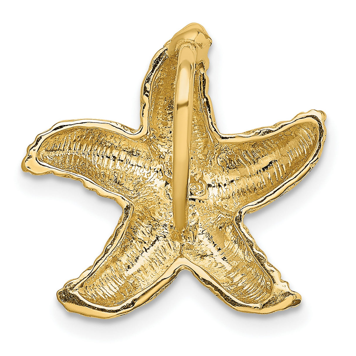 14k Yellow Gold Starfish Pendant with Textured Detailing, Nautical Ocean-Inspired Jewelry for Women