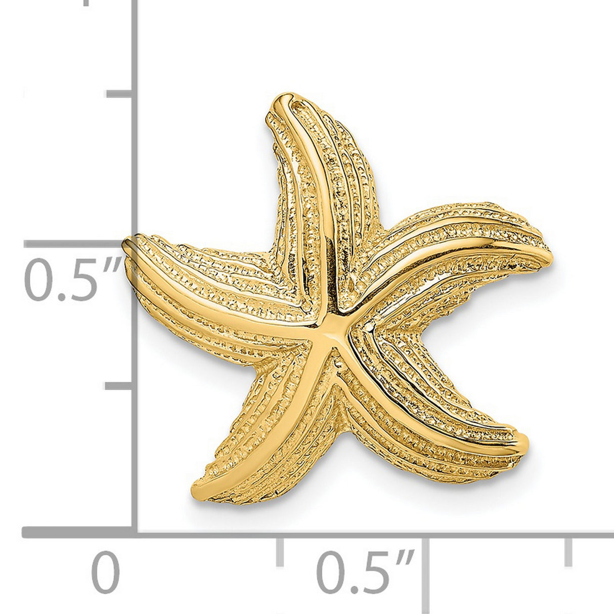 14k Yellow Gold Starfish Pendant with Textured Detailing, Nautical Ocean-Inspired Jewelry for Women