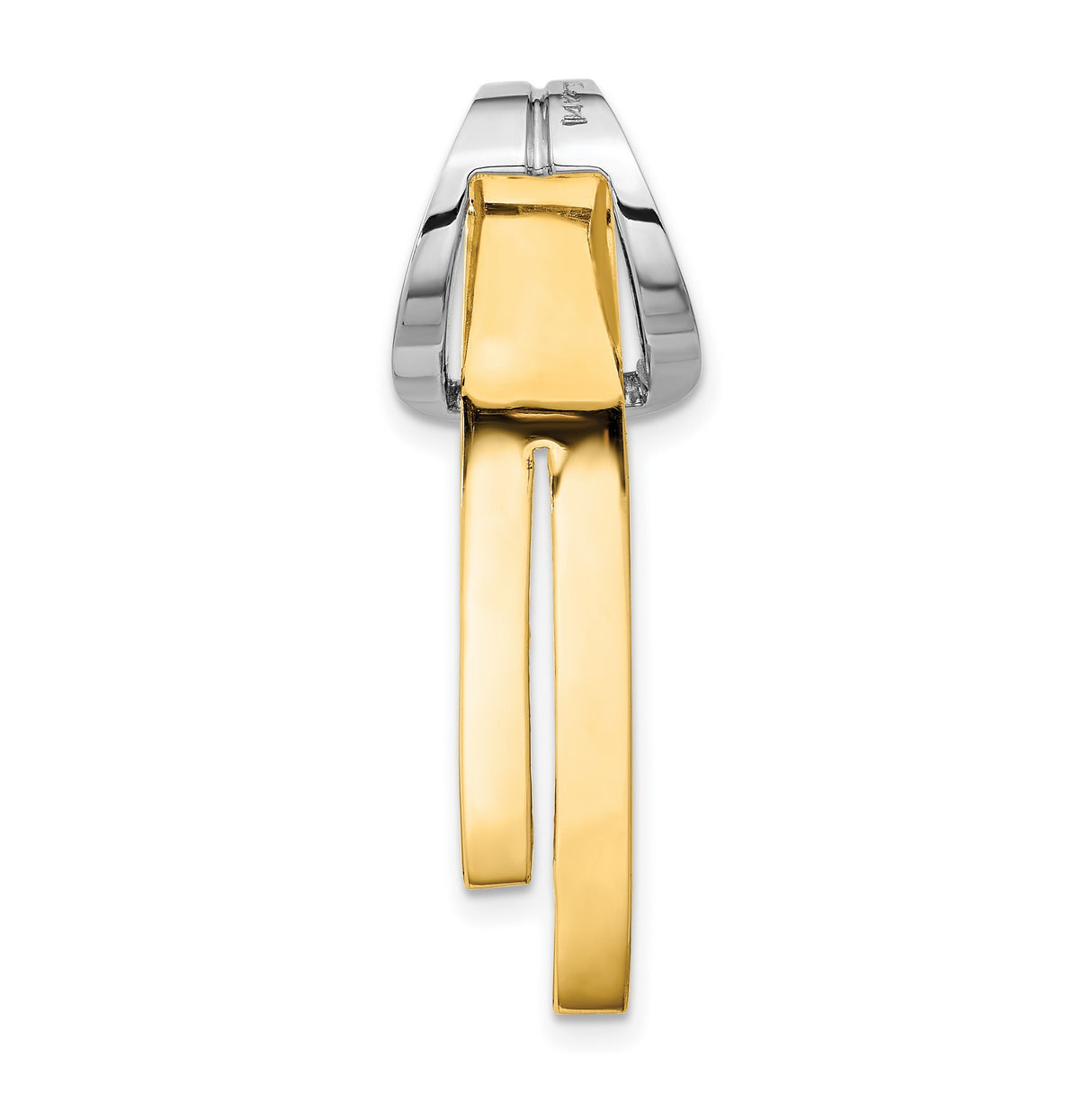 14k Two-Tone Gold Cross Pendant, Modern Abstract Christian Jewelry for Men and Women