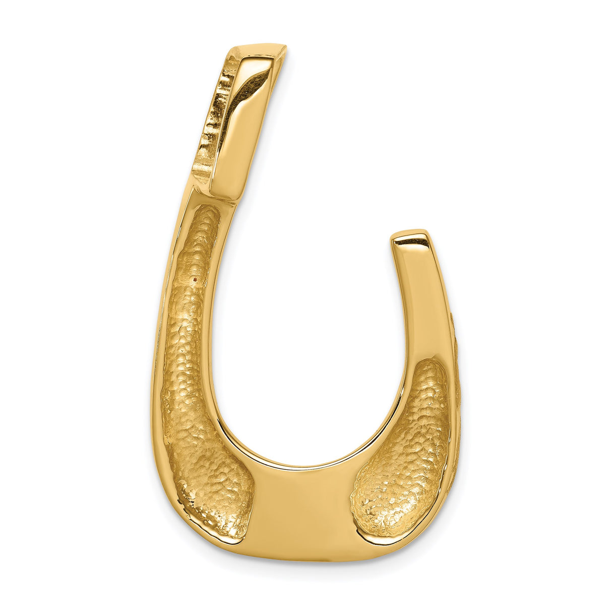 14k Yellow Gold Horseshoe Pendant, Sleek Good Luck Charm, Minimalist Western Jewelry