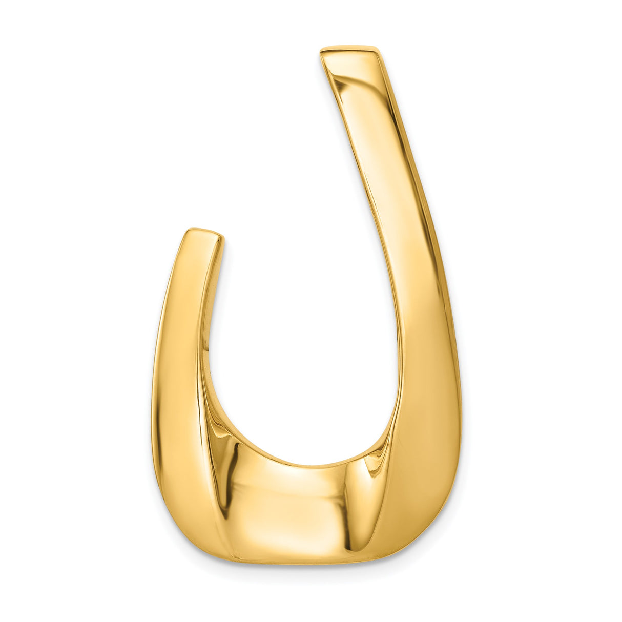 14k Yellow Gold Horseshoe Pendant, Sleek Good Luck Charm, Minimalist Western Jewelry