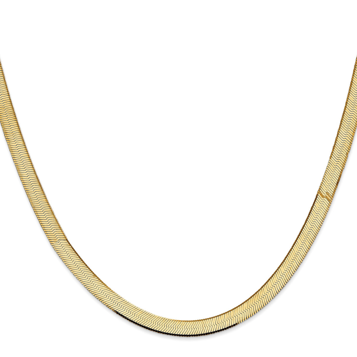 14K Yellow Gold 5.5 mm Herringbone Chain Necklace, Polished
