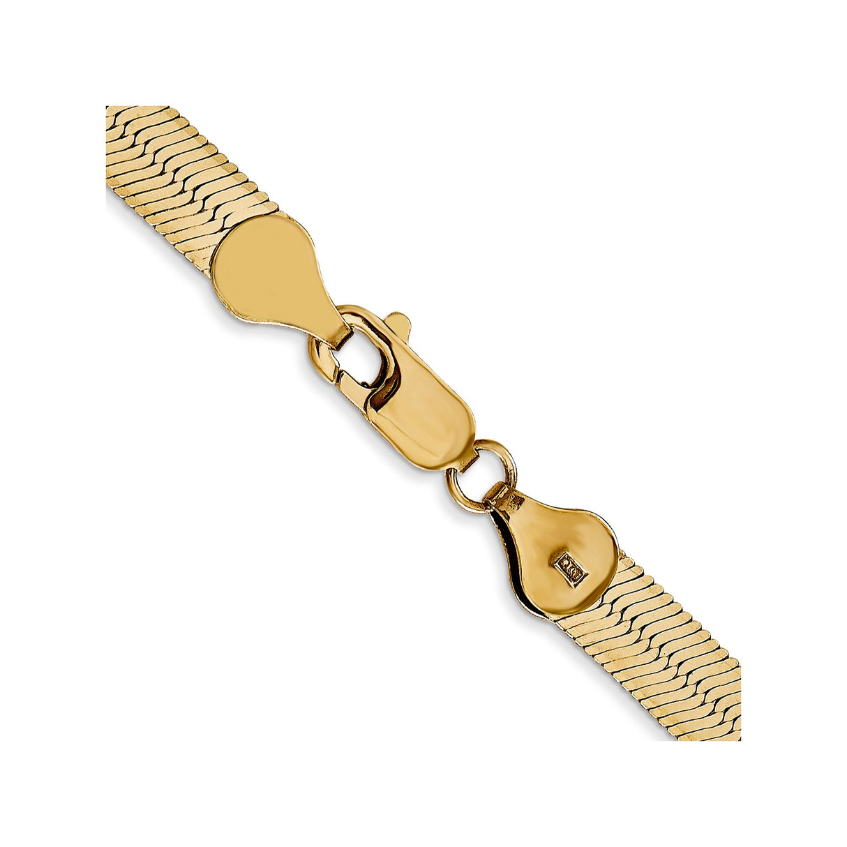 14K Yellow Gold 5.5 mm Herringbone Chain Necklace, Polished alternate angle