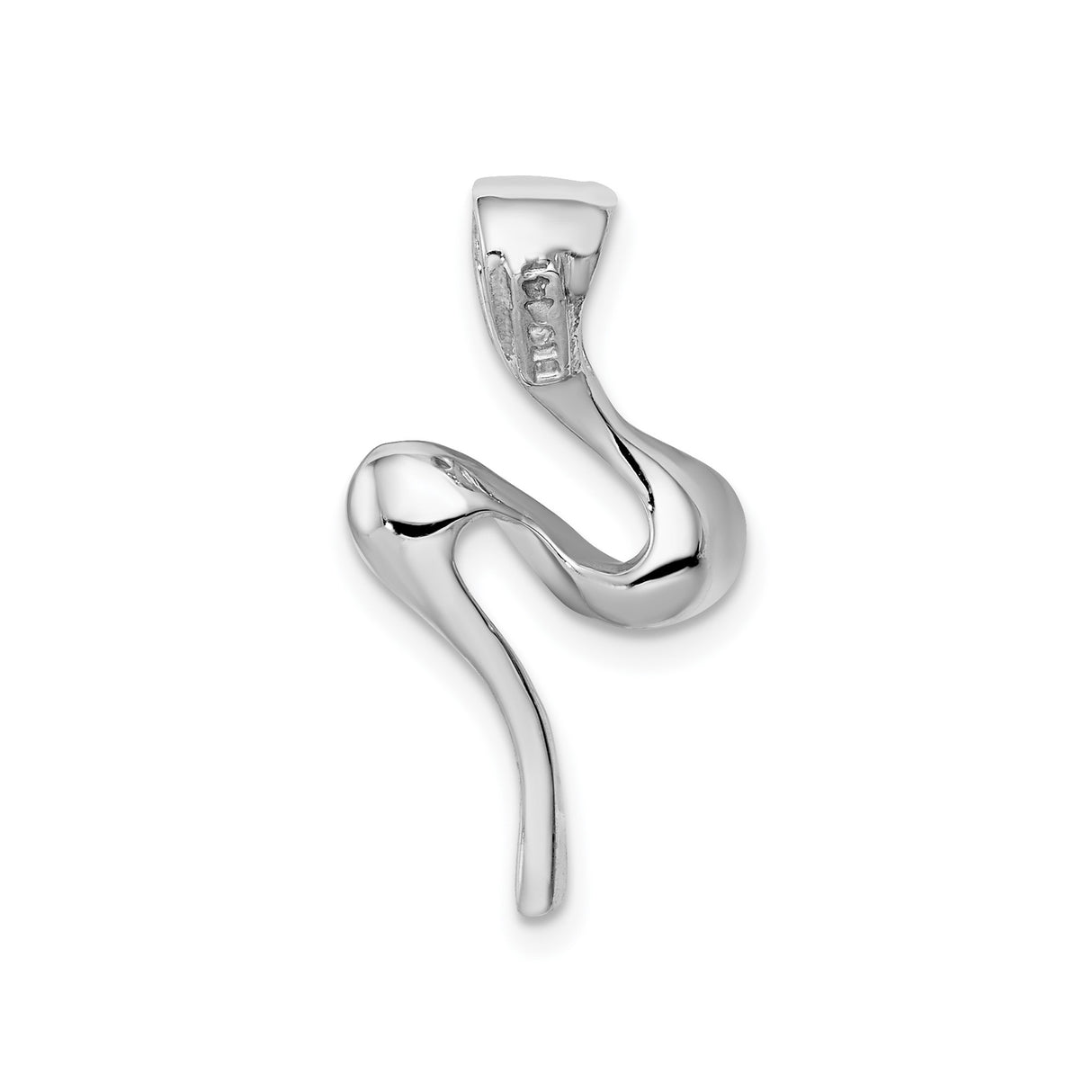 14k White Gold Swirl Pendant, Modern Abstract Sculptural Design for Women