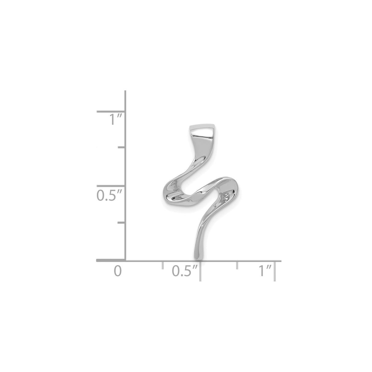 14k White Gold Swirl Pendant, Modern Abstract Sculptural Design for Women