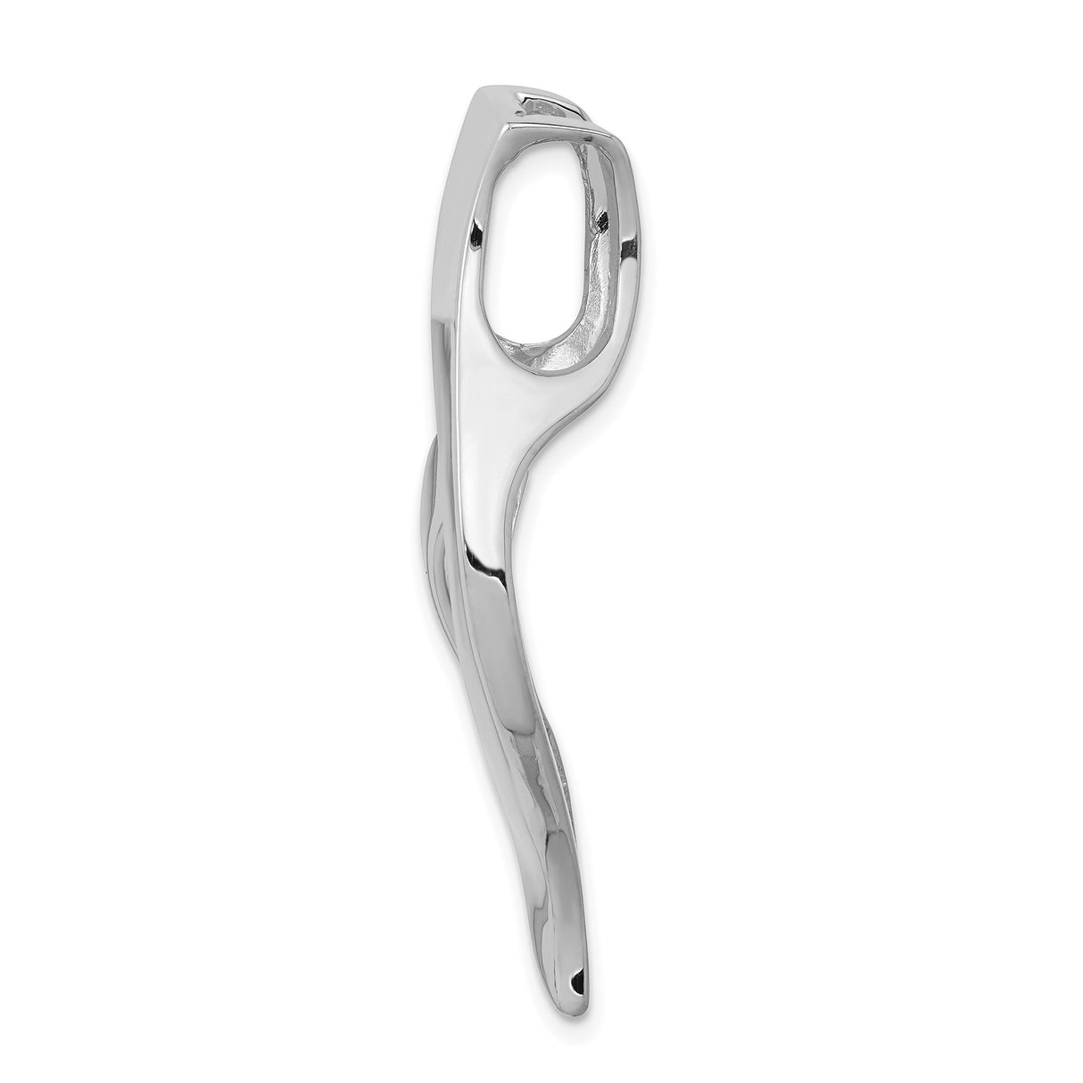 14k White Gold Flame Pendant with Abstract Modern Design for Women