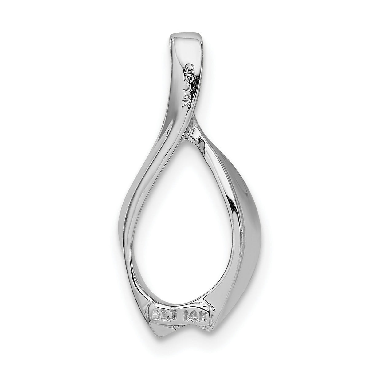 14k White Gold Fish Ichthys Pendant, Minimalist Christian Religious Charm for Women