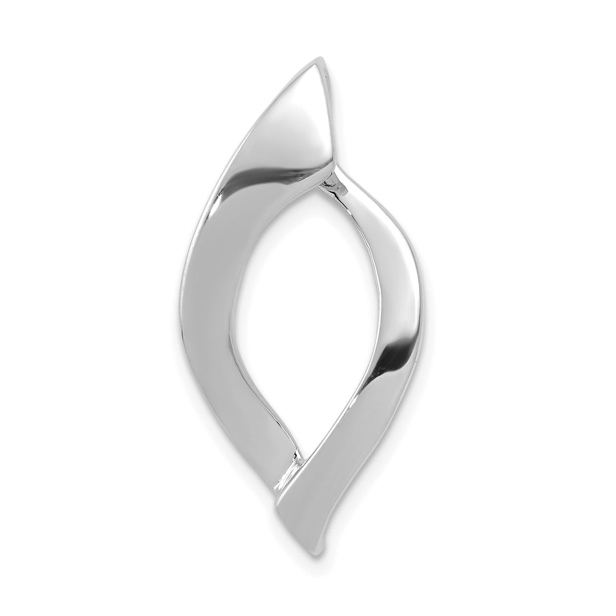 14k White Gold Ichthys Fish Pendant, Modern Christian Symbol Jewelry for Women