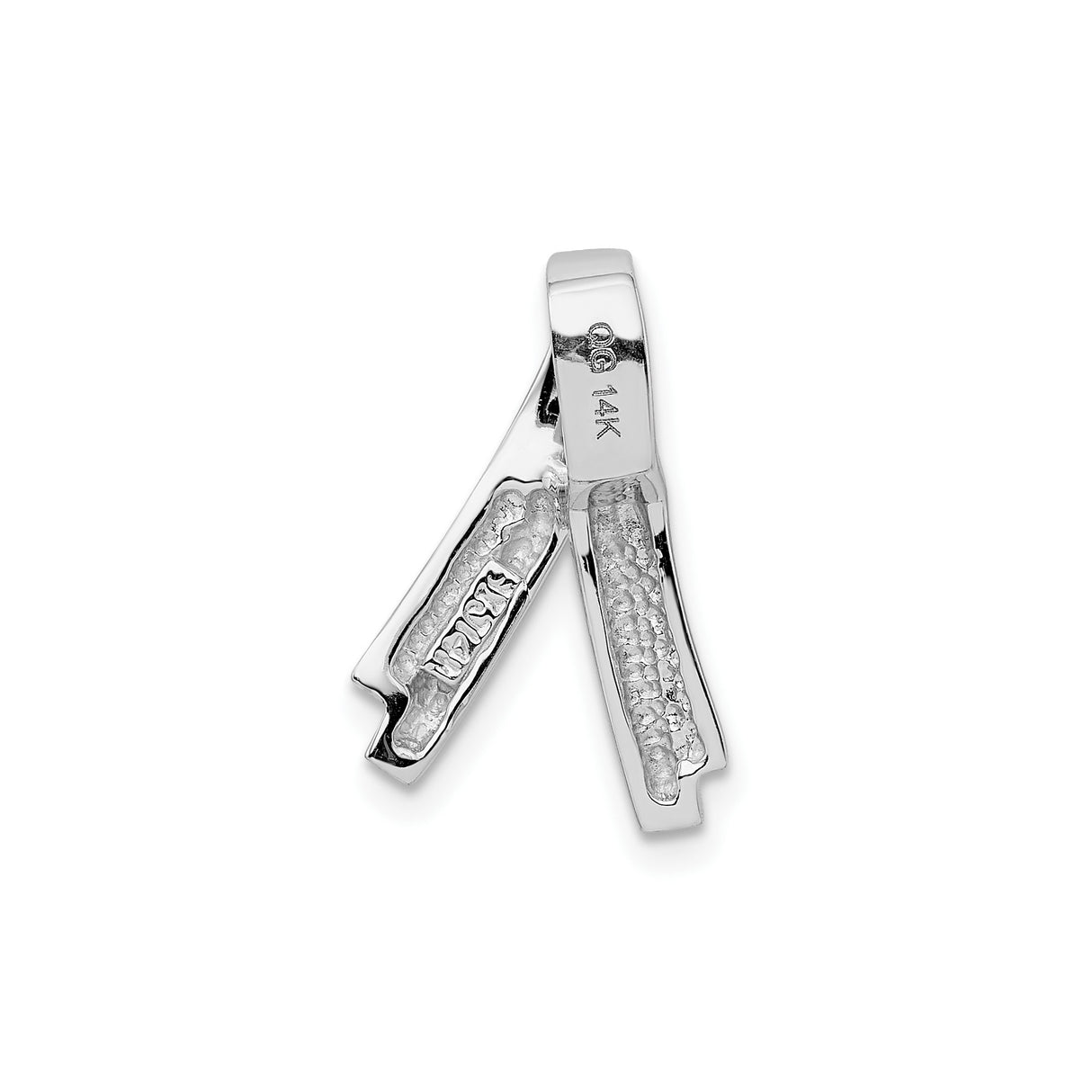 14k White Gold Cross Pendant, Abstract Minimalist Christian Design for Women