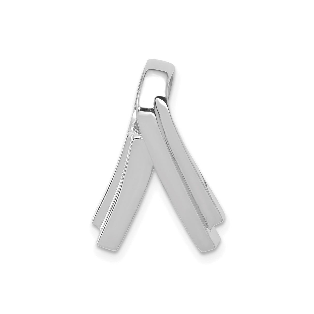 14k White Gold Cross Pendant, Abstract Minimalist Christian Design for Women