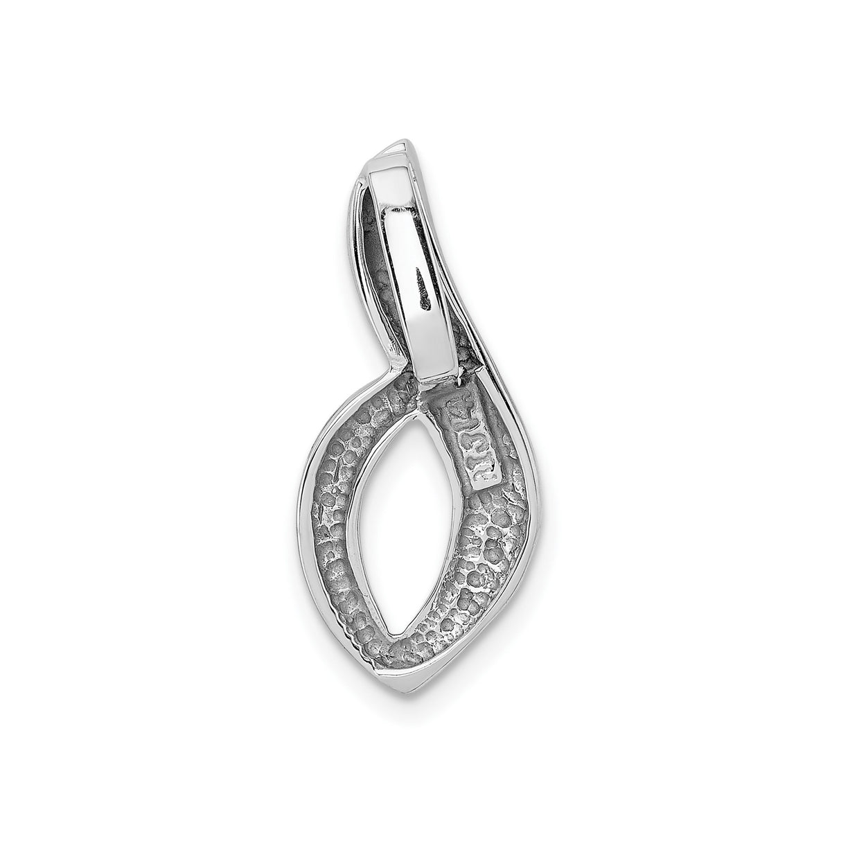 14k White Gold Pendant with Modern Abstract Flame Twist Design for Women