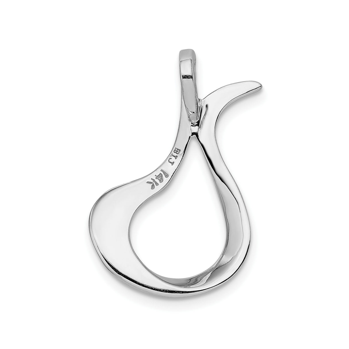 14k White Gold Ichthys Pendant, Stylized Christian Fish Symbol for Women and Unisex