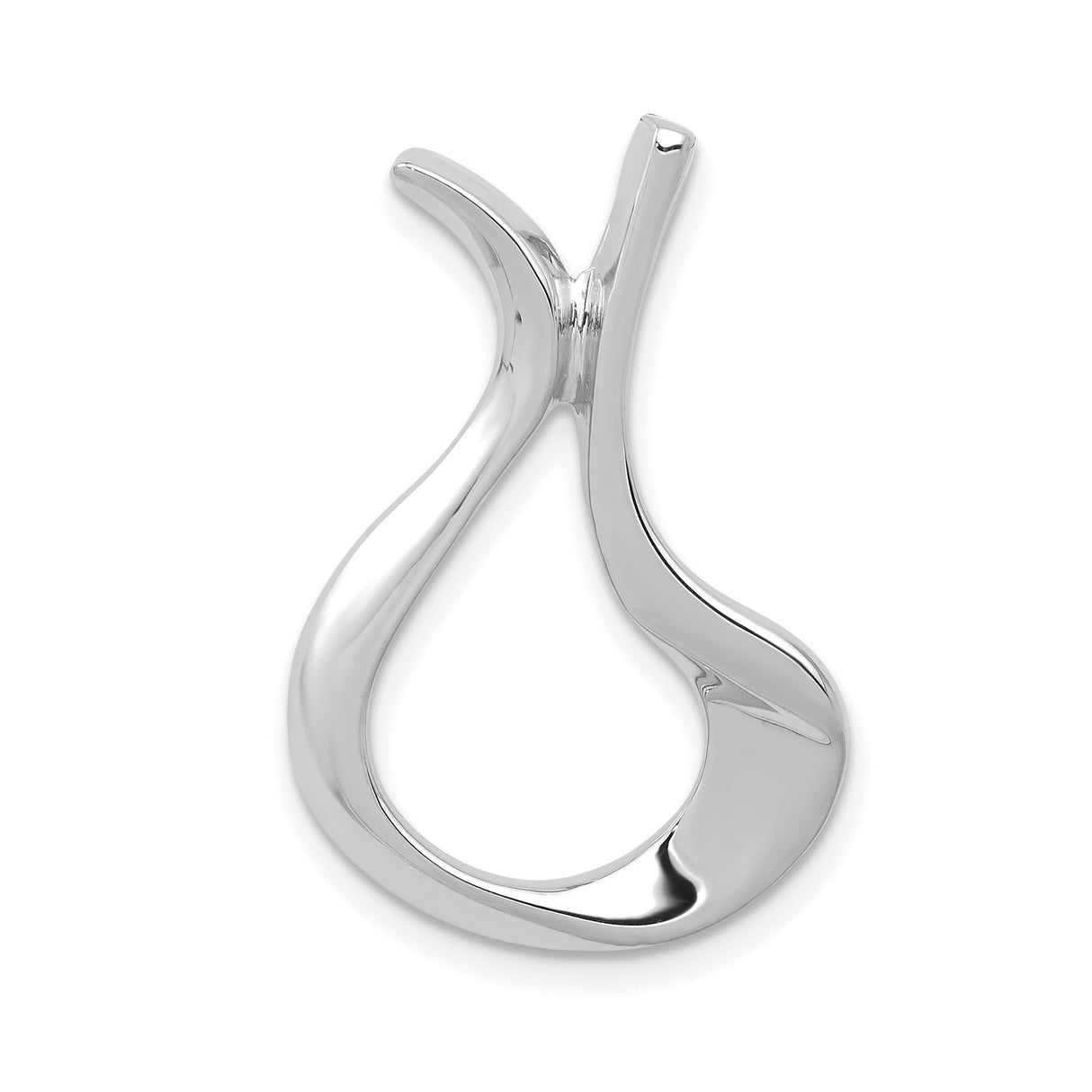 14k White Gold Ichthys Pendant, Stylized Christian Fish Symbol for Women and Unisex