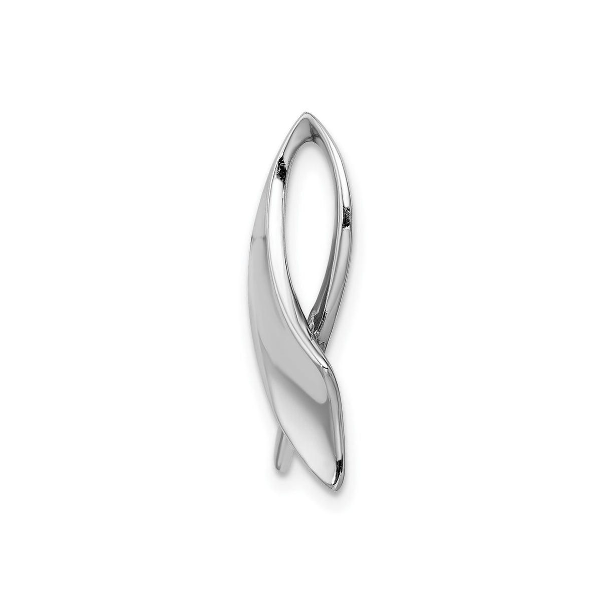 14k White Gold Awareness Ribbon Pendant, Symbol of Hope and Support for Women