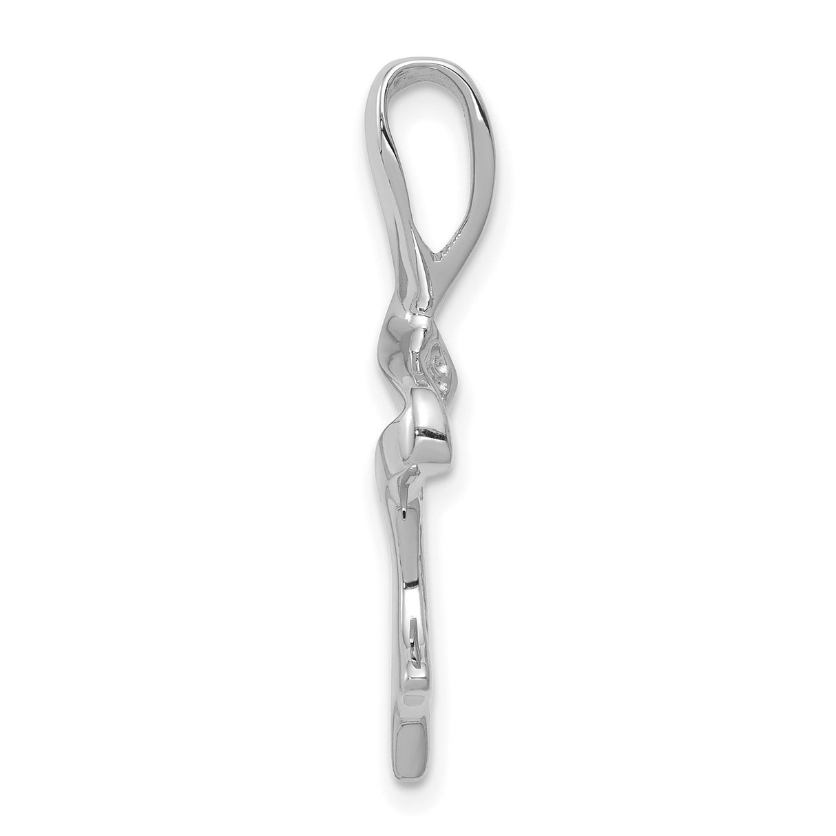Slide Charm Pendant in Real 14k White Gold