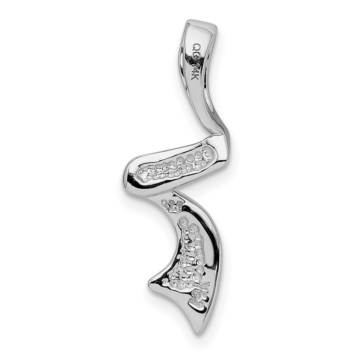 Slide Charm Pendant in Real 14k White Gold