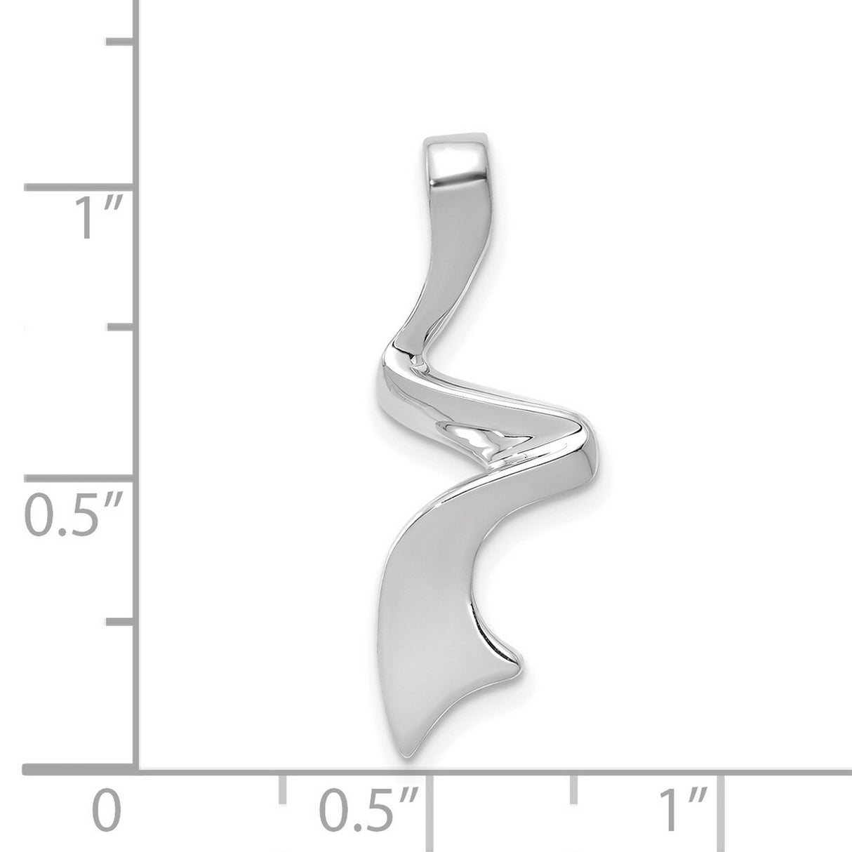 Slide Charm Pendant in Real 14k White Gold