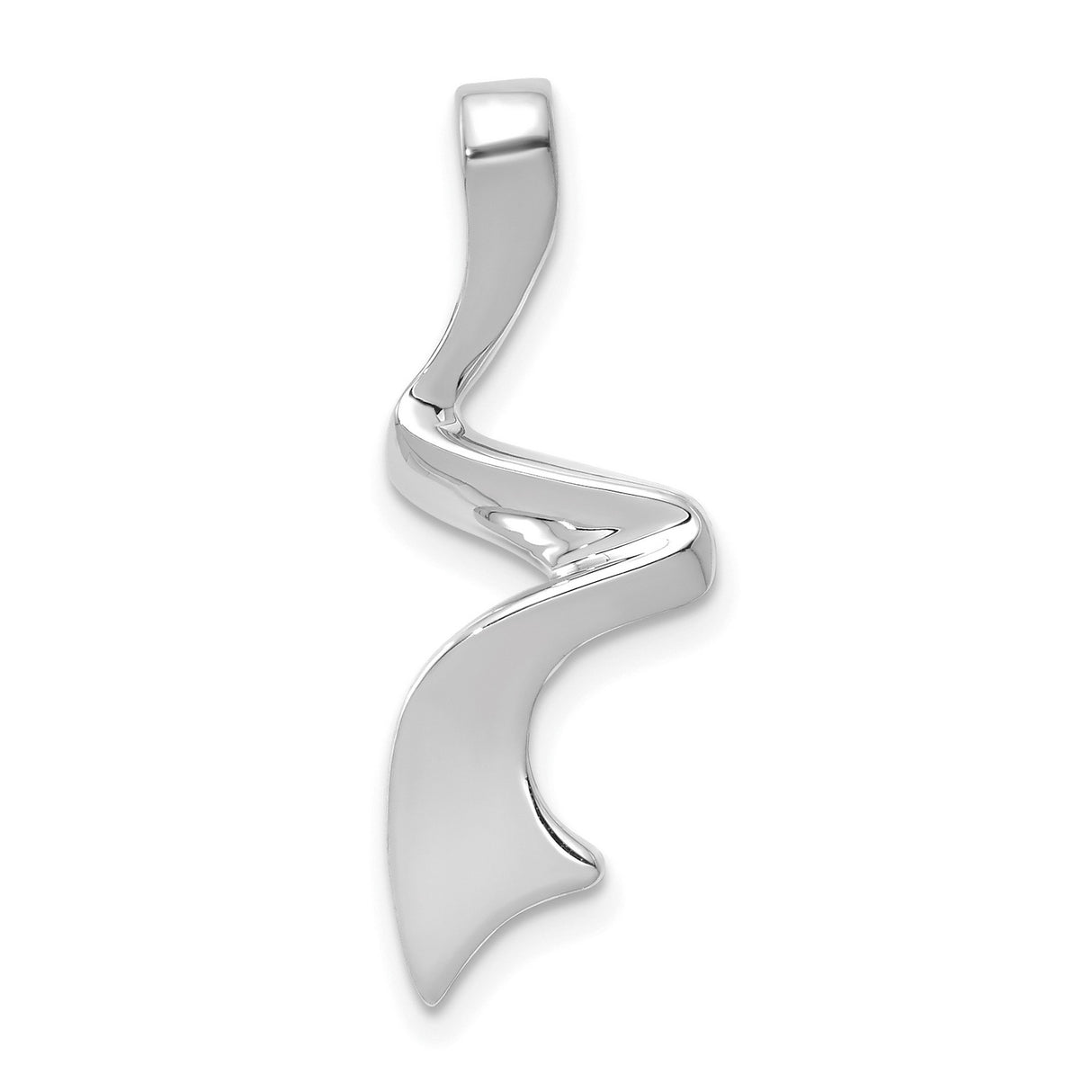 Slide Charm Pendant in Real 14k White Gold