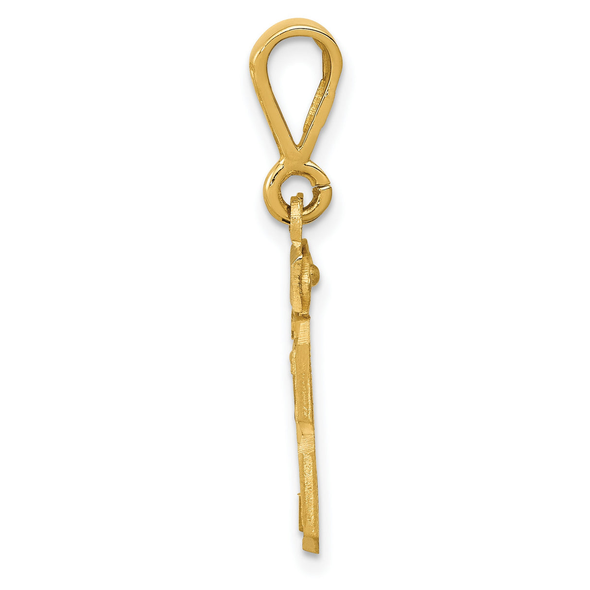 14k Yellow Gold Number 23 Pendant, Textured and Polished Sports Charm for Men or Unisex