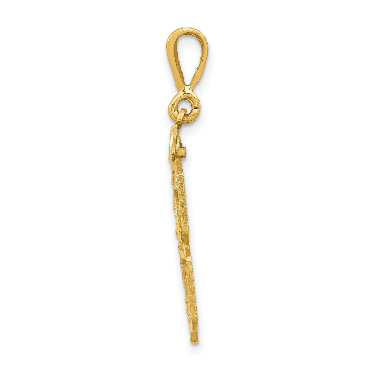 Small Brushed Diamond-cut Number 78 Charm Pendant in Real 14k Yellow Gold