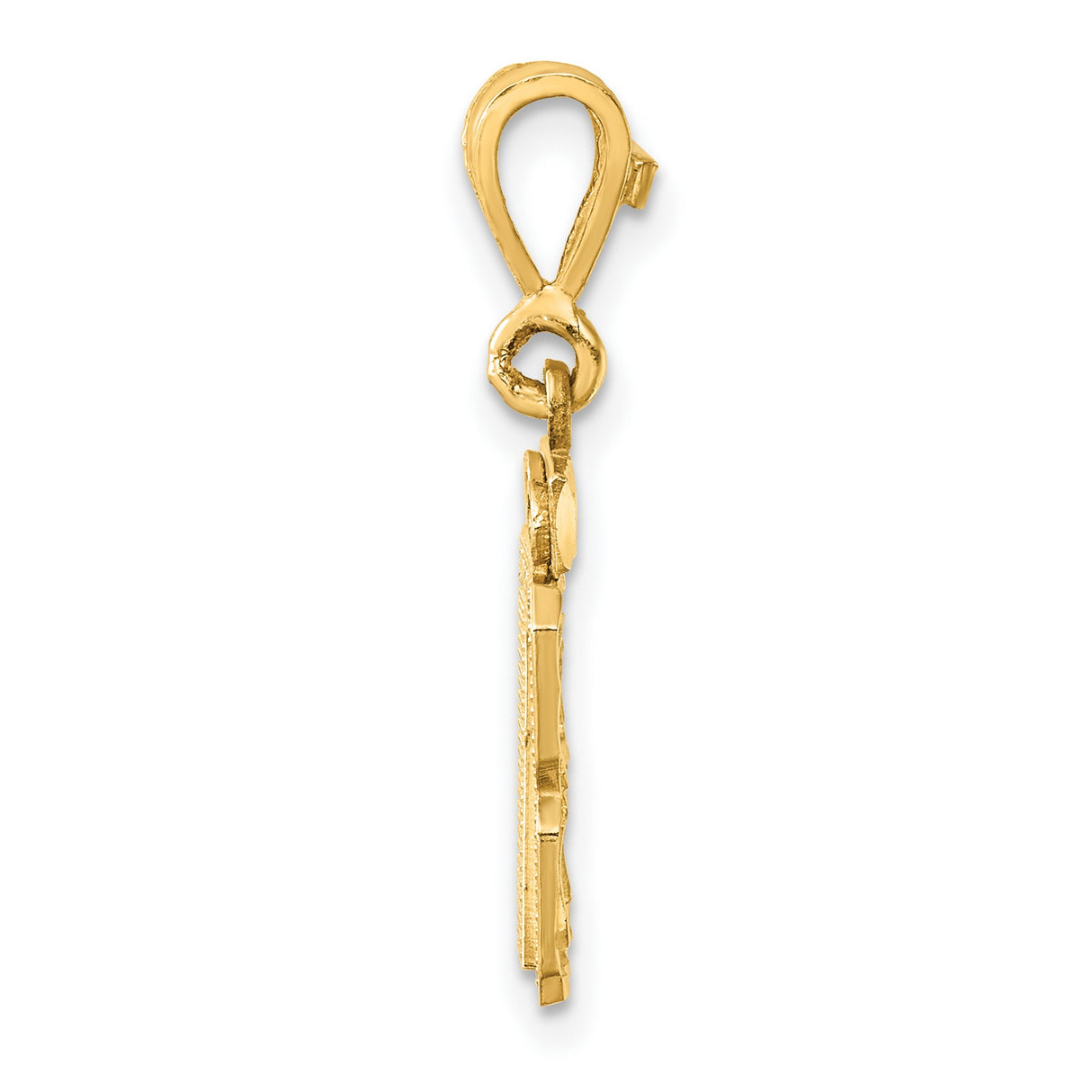 14k Yellow Gold Number 87 Pendant, Textured and Polished Numeric Charm for Men and Unisex Wear