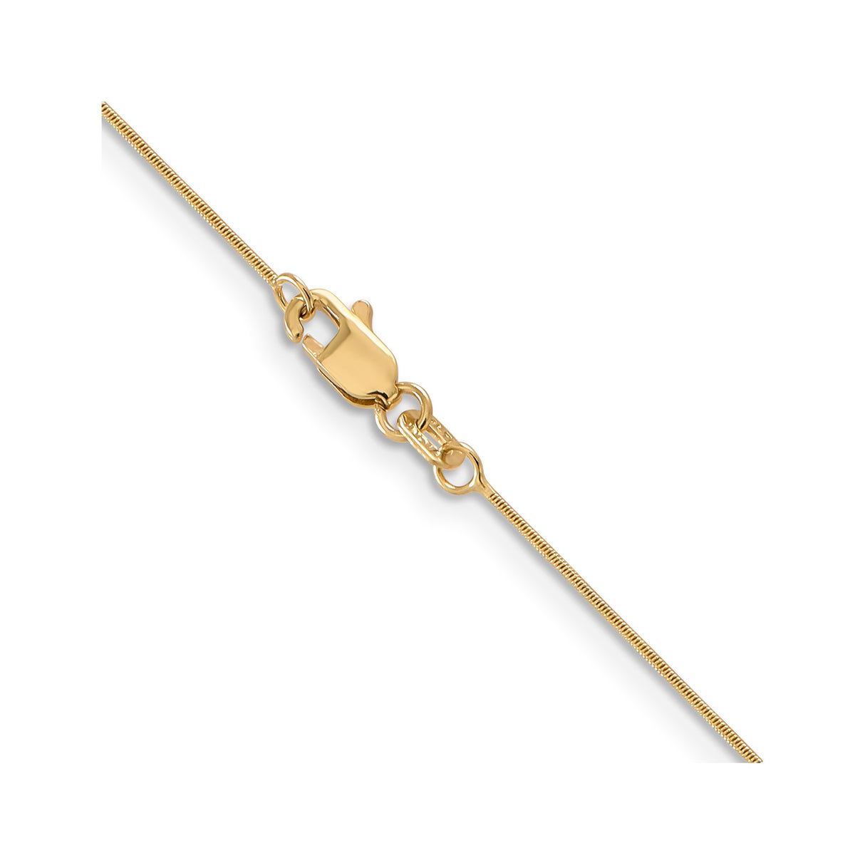 14K Yellow Gold 0.65 mm Polished Chain Necklace, Solid alternate angle