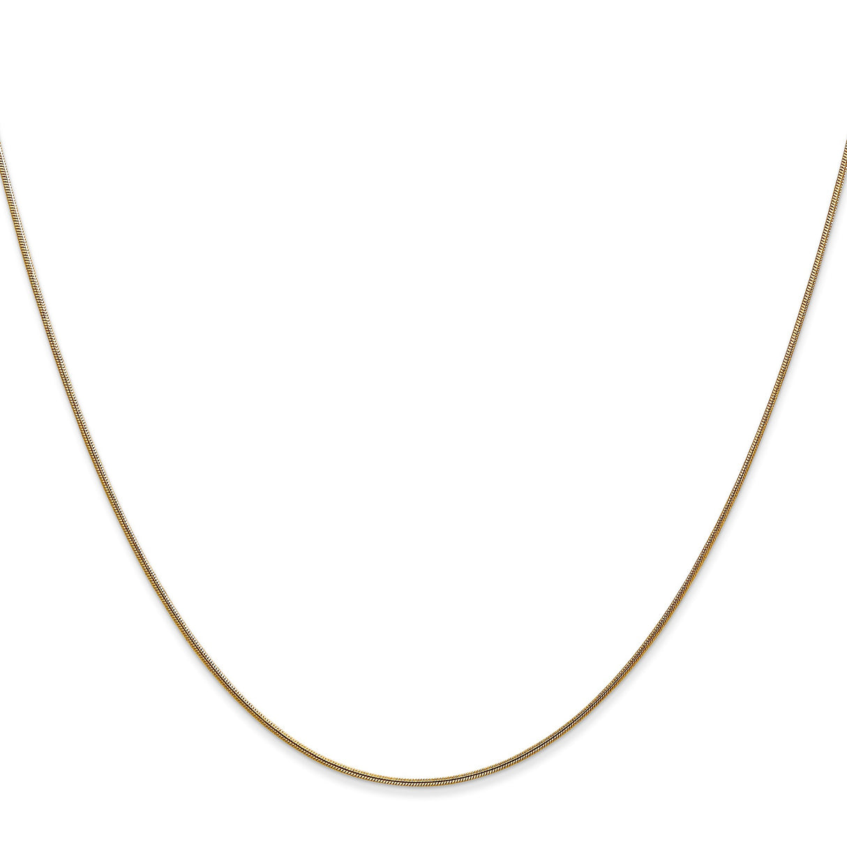 14K Yellow Gold 0.8 mm Polished Chain Necklace, Solid