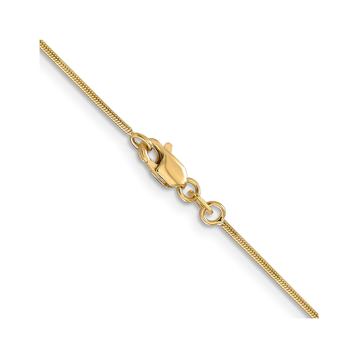 14K Yellow Gold 0.9 mm Polished Chain Bracelet, Solid alternate angle