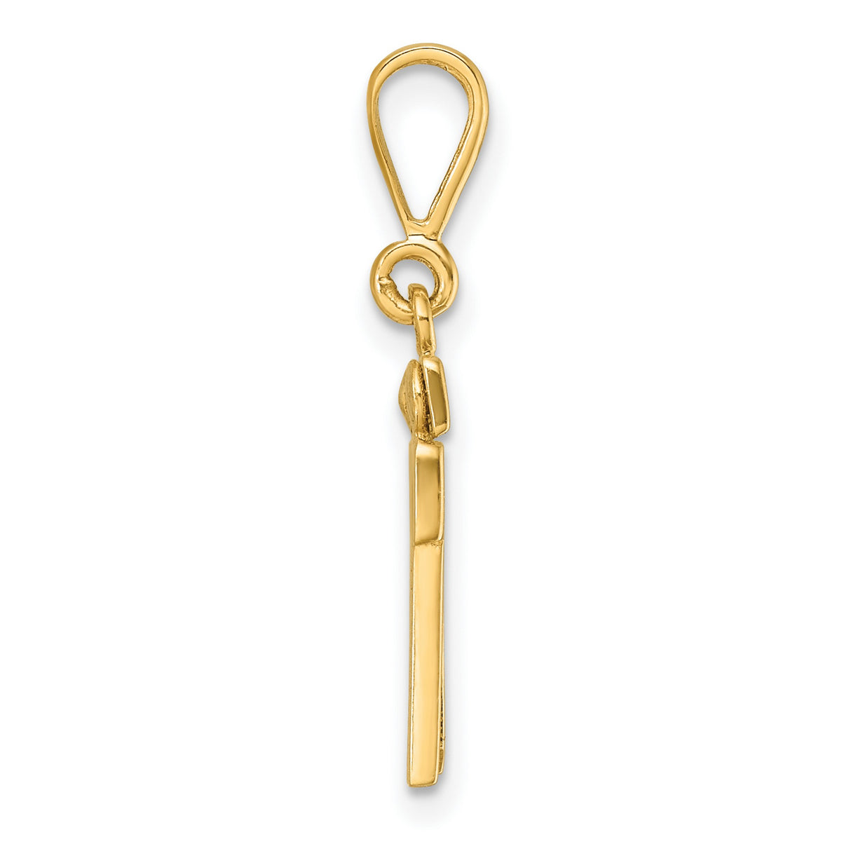 14k Yellow Gold Number 16 Pendant, Bold Block Design Unisex Charm
