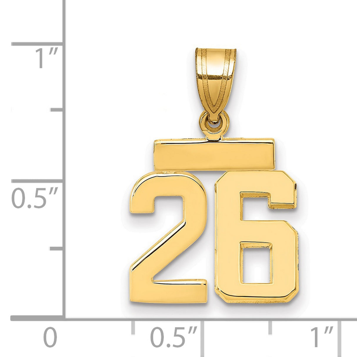 14k Yellow Gold Hebrew Number 26 Pendant, Unisex Jewish Faith Charm, Tzitzit Inspired Symbol