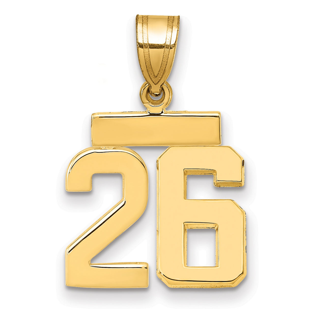 14k Yellow Gold Hebrew Number 26 Pendant, Unisex Jewish Faith Charm, Tzitzit Inspired Symbol