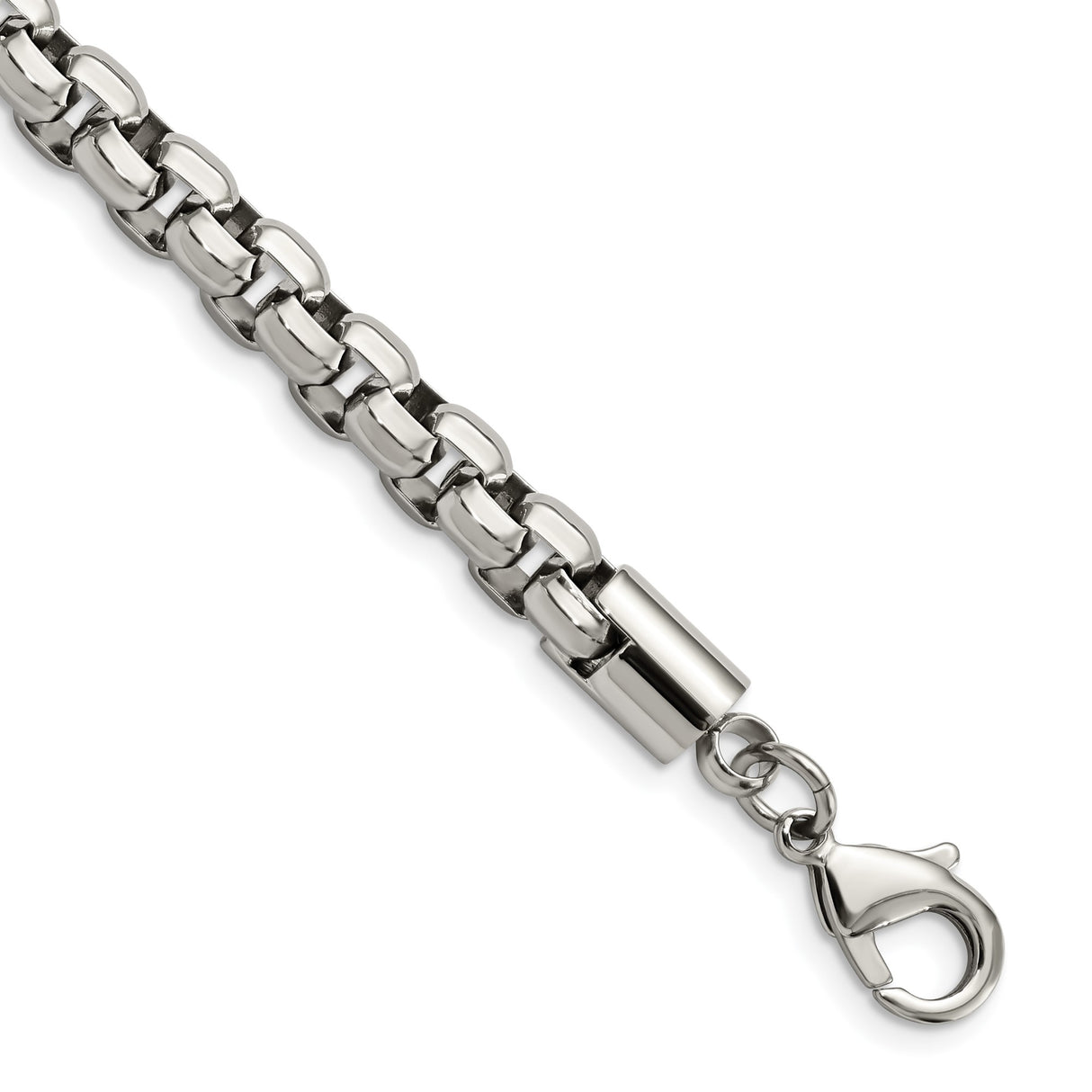 Stainless Steel Box Chain Bracelet, 8.23 mm