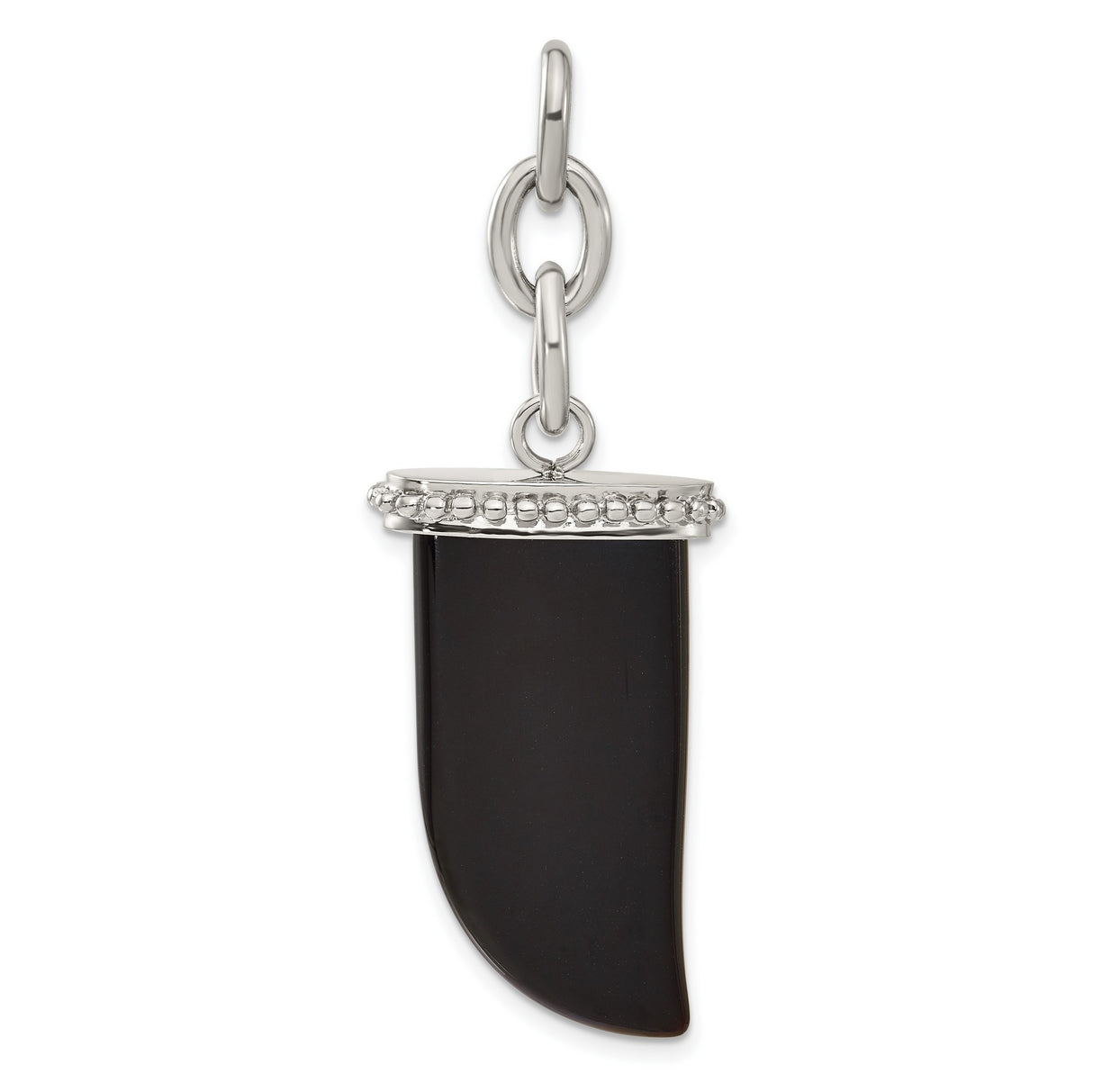 Big Fang Onyx Interchangeable Charm Pendant in Real 316 Stainless Steel