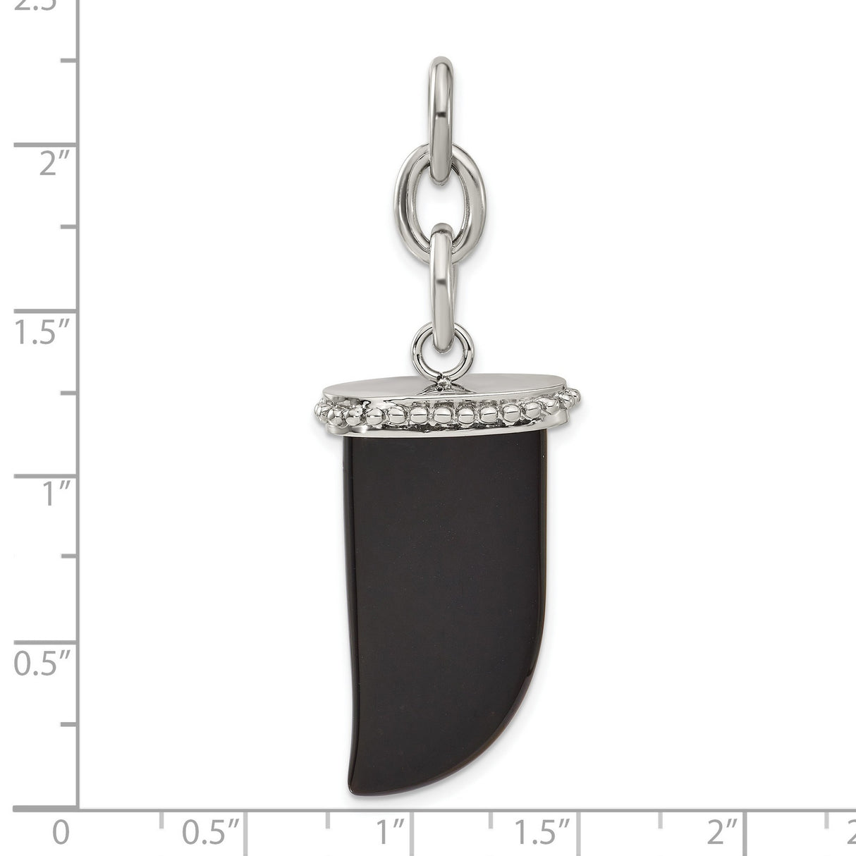 Big Fang Onyx Interchangeable Charm Pendant in Real 316 Stainless Steel