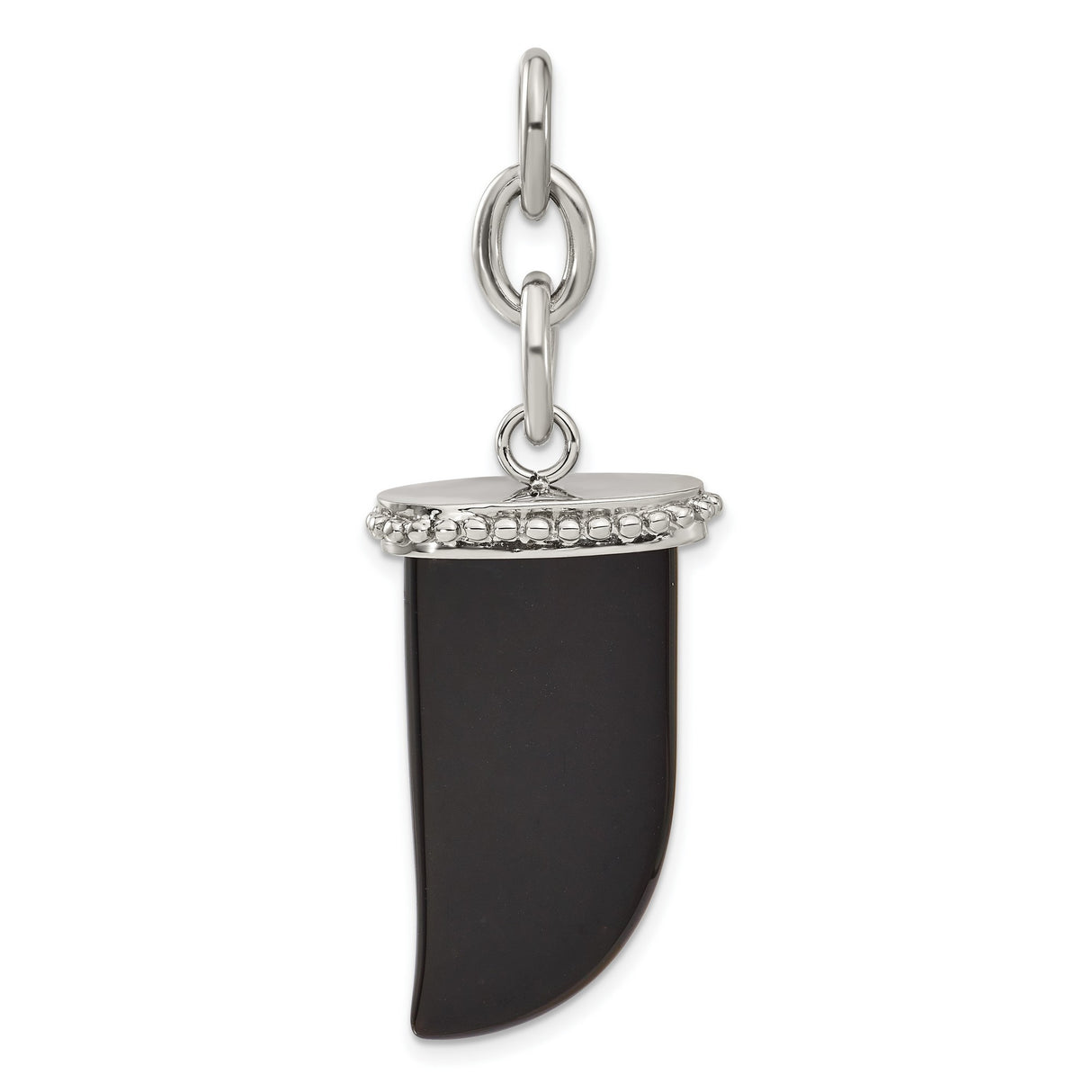 Big Fang Onyx Interchangeable Charm Pendant in Real 316 Stainless Steel