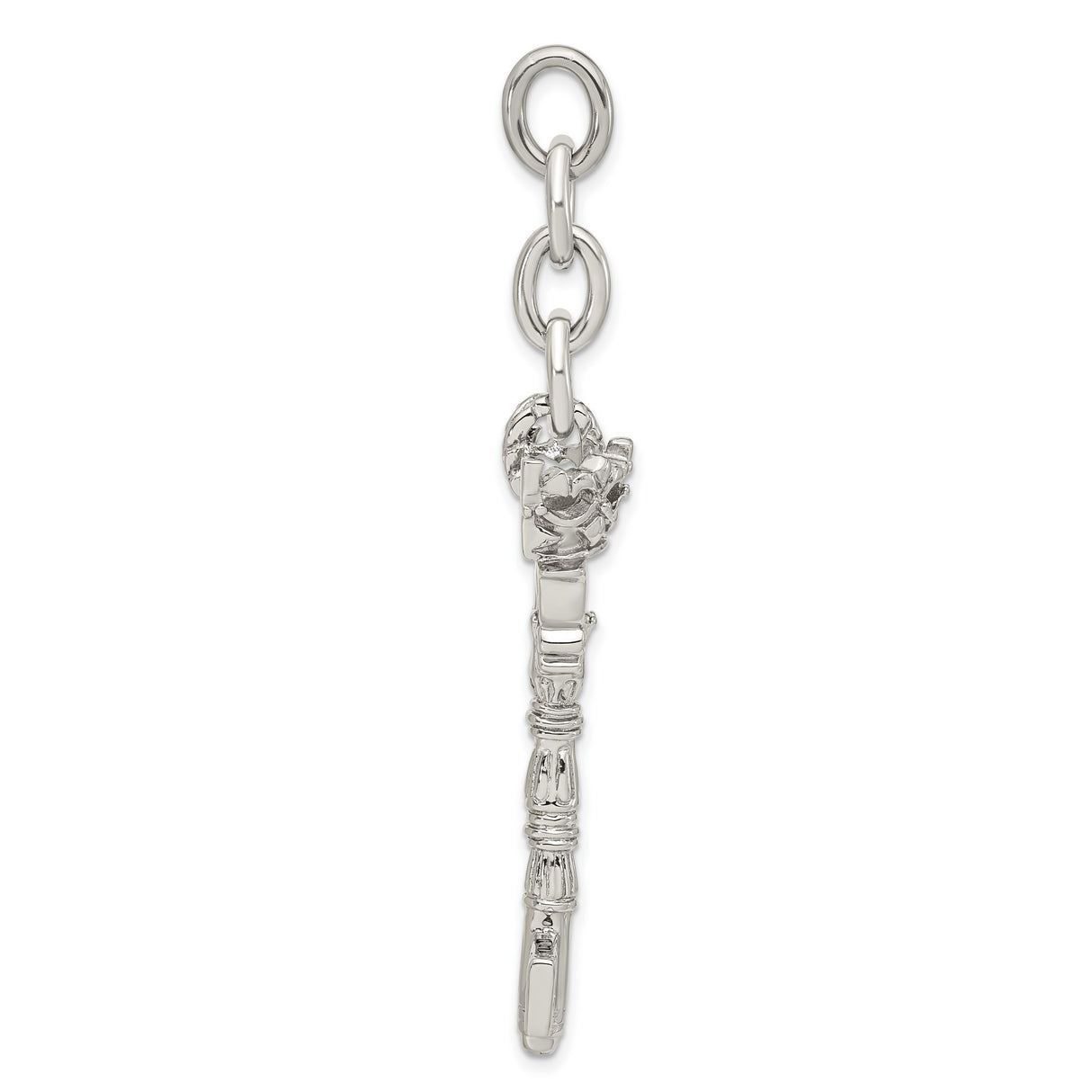Crown and Key Interchangeable Charm Pendant in Real 316 Stainless Steel