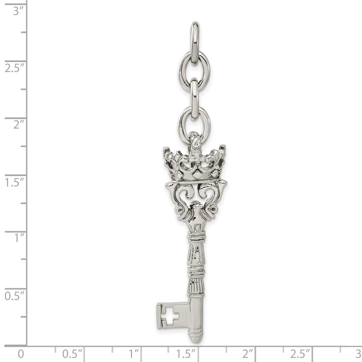Crown and Key Interchangeable Charm Pendant in Real 316 Stainless Steel