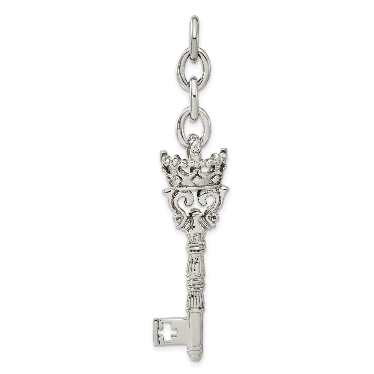 Crown and Key Interchangeable Charm Pendant in Real 316 Stainless Steel