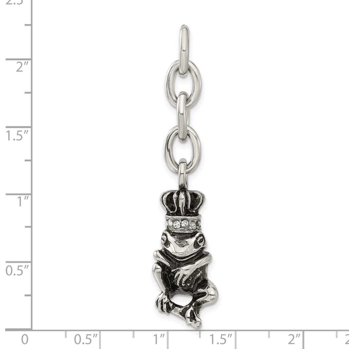 Frog CZs Interchangeable Charm Pendant in Real 316 Stainless Steel