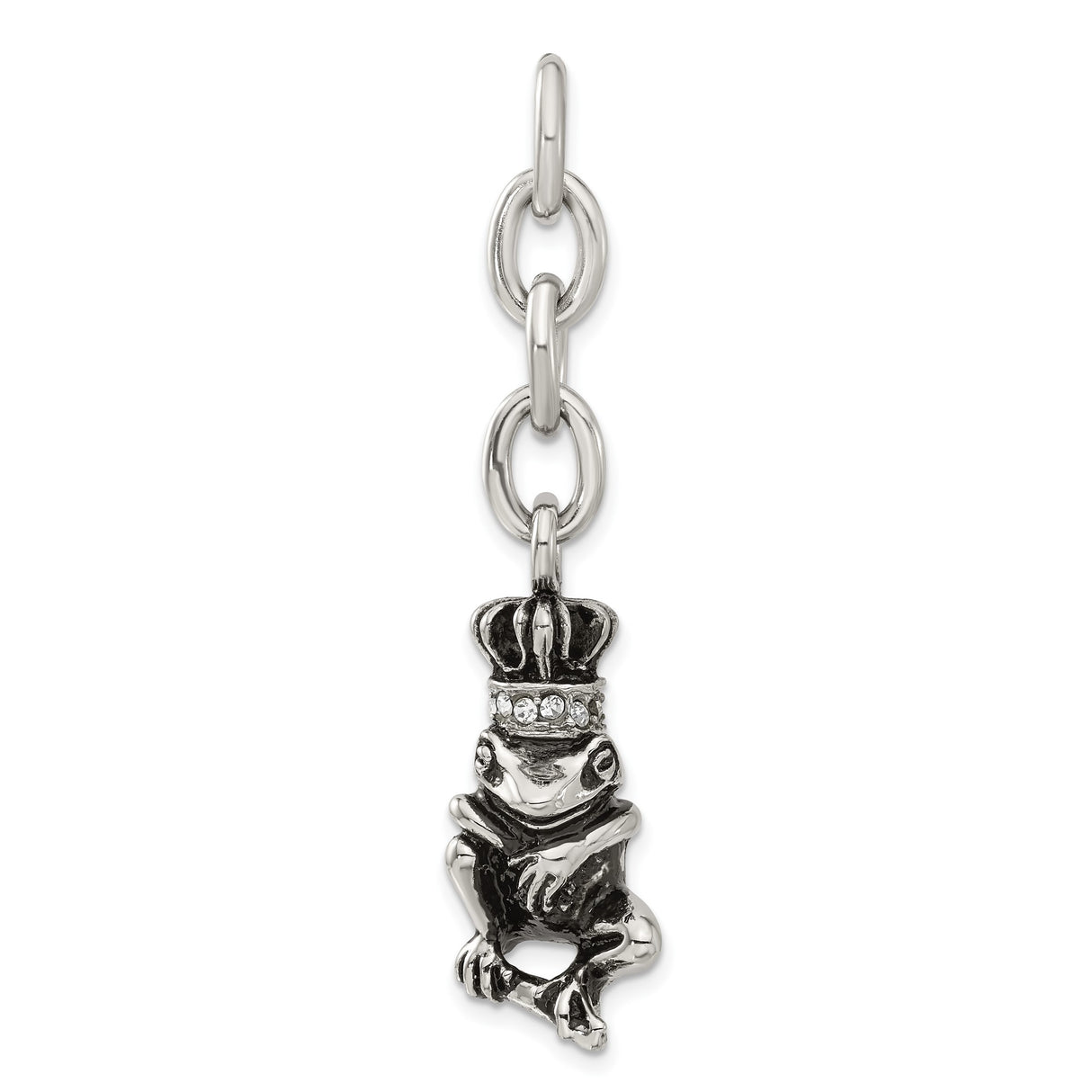 Frog CZs Interchangeable Charm Pendant in Real 316 Stainless Steel