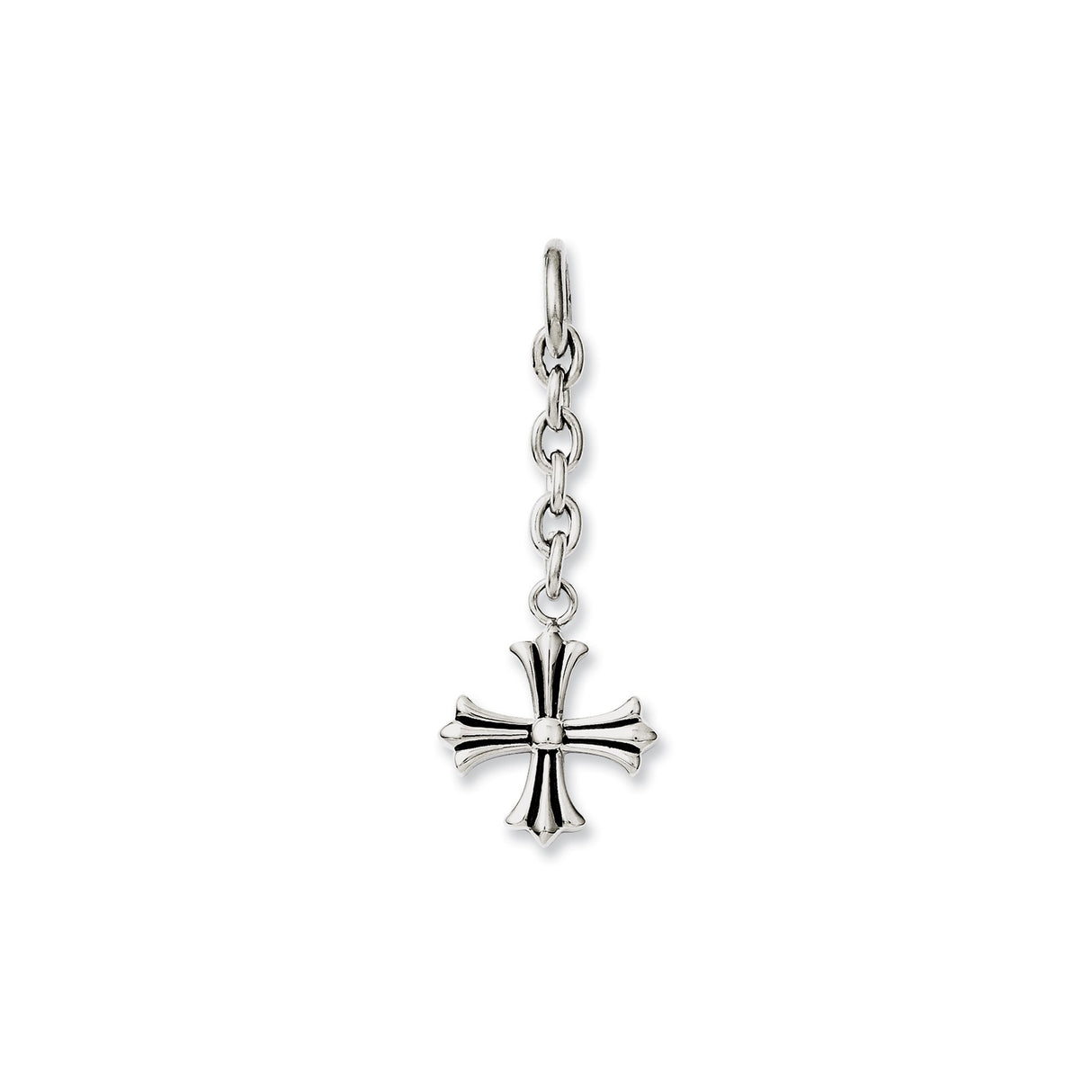 Stainless Steel Cross Pendant with Oxidized Floral Gothic Design for Men and Women