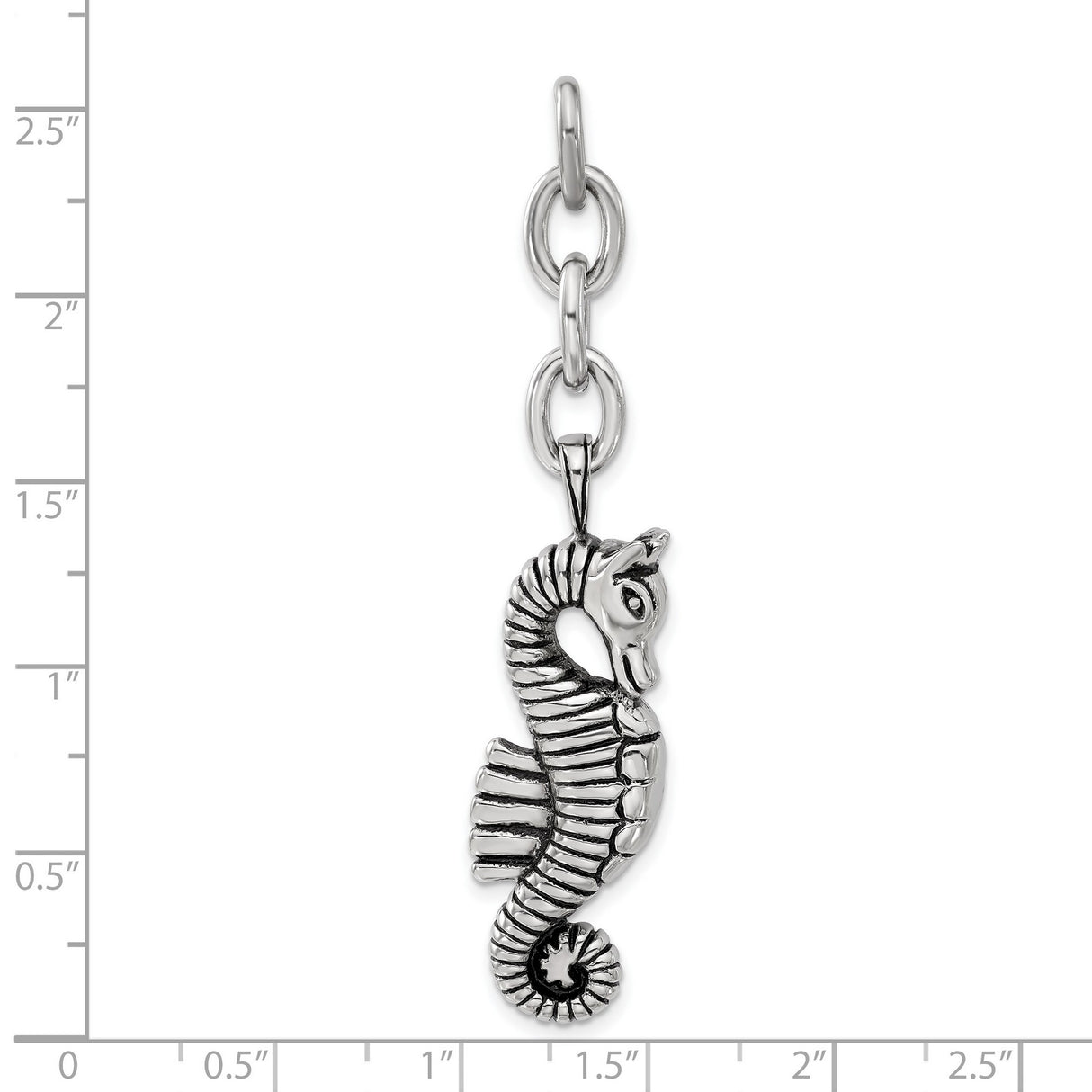 Interchangeable Seahorse Charm Pendant in Real 316 Stainless Steel
