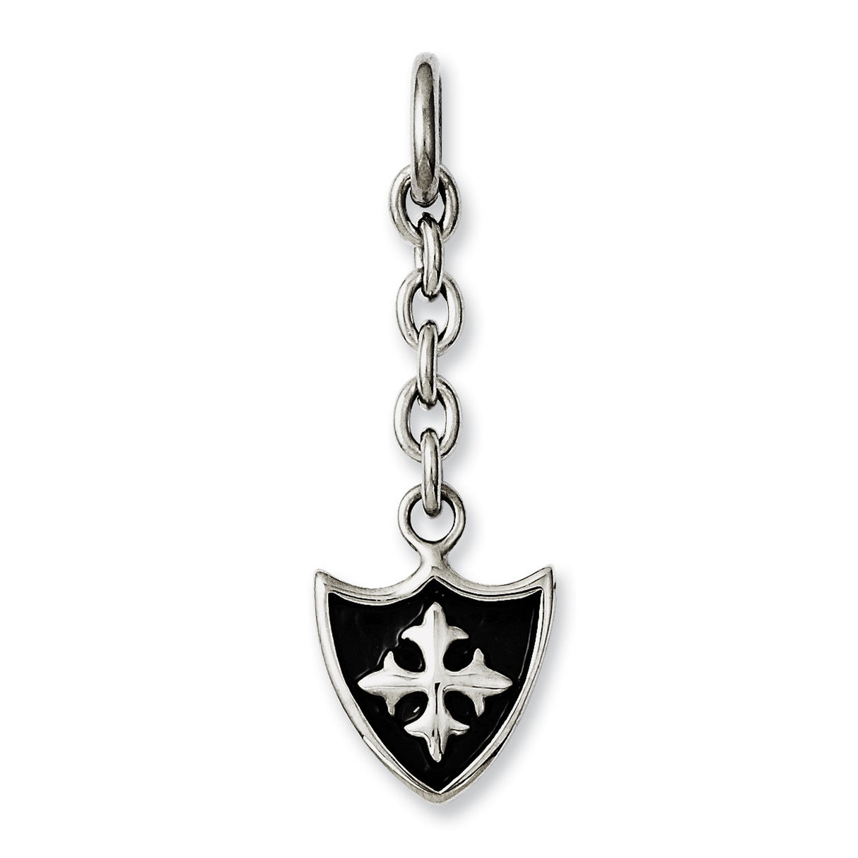 Shield Interchangeable Charm Pendant in 316 Stainless Steel