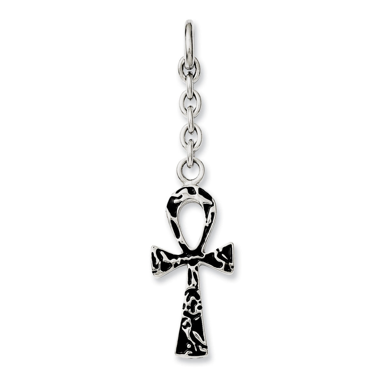 Antiqued Ankh Cross Charm Pendant in 316 Stainless Steel