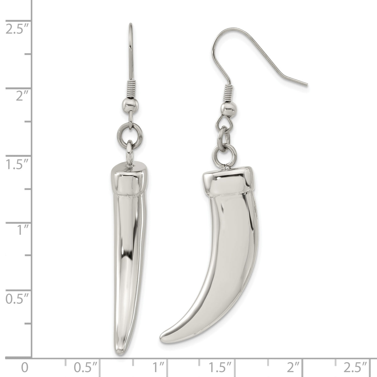 Stainless Steel Dangle Earrings with Claw Pendants, Tribal Gothic Punk Style